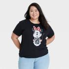 Women's Minnie Mouse Plus Size Short Sleeve Graphic T-shirt - Black
