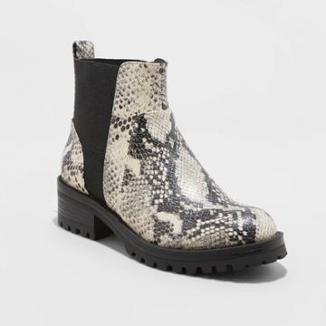 Women's Danton Snakeskin Pull On Chelsea Boots - Universal Thread Gray