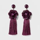 Sugarfix By Baublebar Tassel Drop Earrings With Flowers - Deep Purple, Girl's
