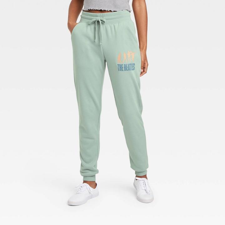 Women's With The Beatles Graphic Jogger Pants - Green