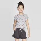Girls' Short Sleeve Zebra Print T-shirt - Cat & Jack Gray