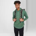Men's Regular Fit Long Sleeve Hooded T-shirt - Original Use Green