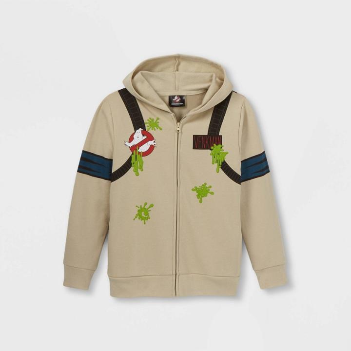 Boys' Ghostbusters Hooded Zip-up Sweatshirt - Beige