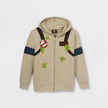 Boys' Ghostbusters Hooded Zip-up Sweatshirt - Beige