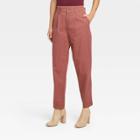 Women's High-rise Pleat Front Tapered Chino Pants - A New Day Red