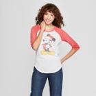 Women's Disney Mickey Mouse 3/4 Sleeve Raglan Graphic T-shirt (juniors') White
