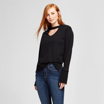 Women's Choker Pullover Sweater - Nitrogen Black