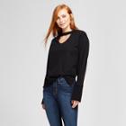 Women's Choker Pullover Sweater - Nitrogen Black