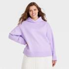 Women's Plus Size Hooded Sweatshirt - A New Day Lavender