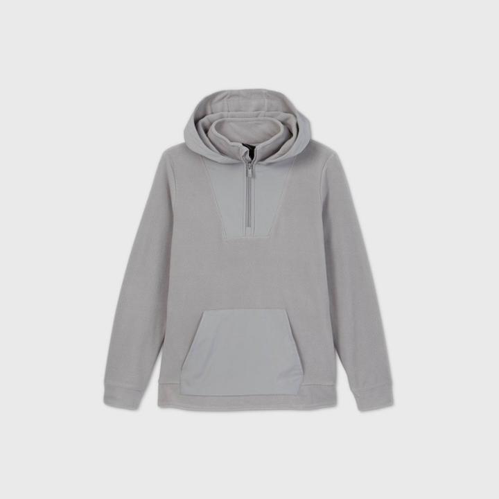 Boys' Fleece 1/4 Zip Pullover Hoodie Sweatshirt - All In Motion Gray