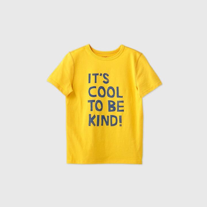 Boys' Adaptive Kind Graphic T-shirt - Cat & Jack Mustard Yellow Xs, Yellow/yellow