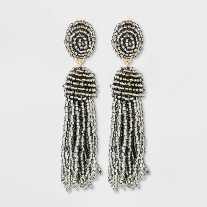 Sugarfix By Baublebar Polished Beaded Tassel Earrings - Gray