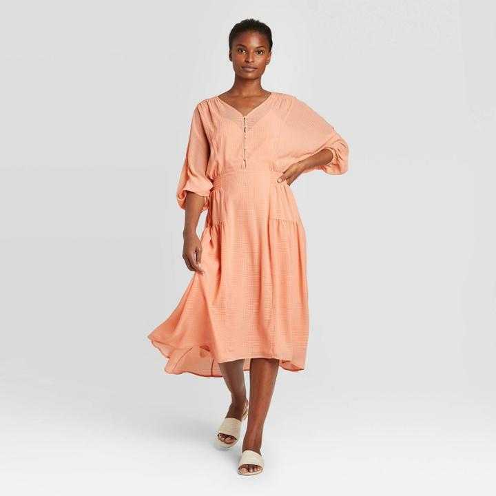 Women's Dolman Long Sleeve Dress - Prologue Coral S, Women's, Size: