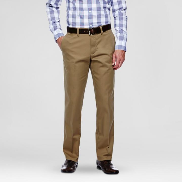 Haggar H26 - Men's Big & Tall No Iron Stretch Straight Fit Pants British Khaki 36x36, Britsh Khaki
