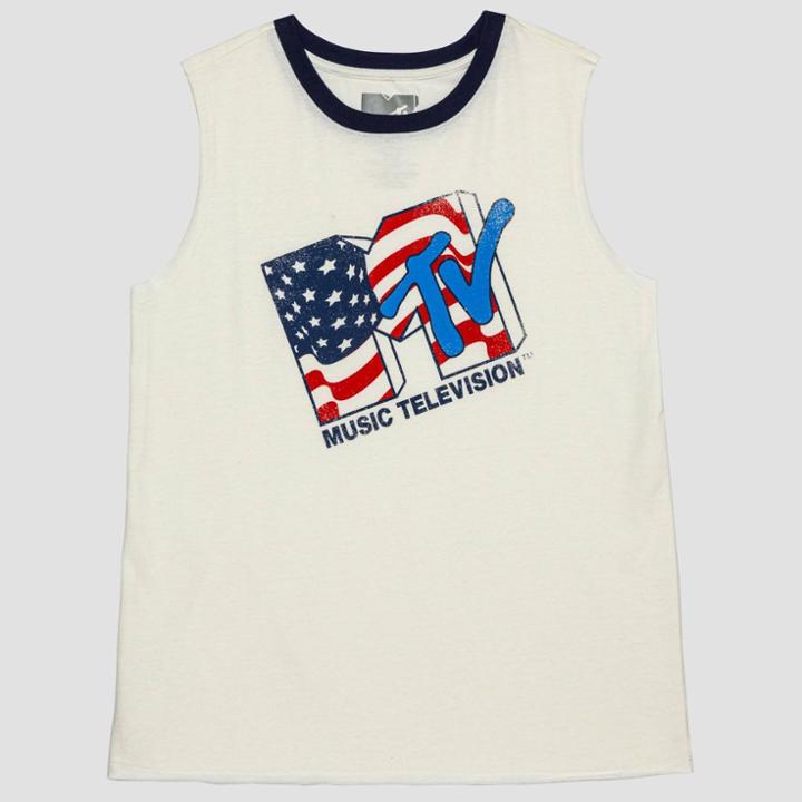Women's Mtv Plus Size Graphic Tank Top (juniors') - Ivory 1x, Women's, Size: