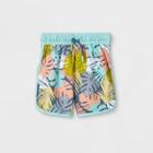 Toddler Boys' Leaf Print Swim Trunks - Cat & Jack Gray