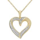 Target Diamond Accent Heart Pendant In Silver Plated Brass (ij-i2-i3), Girl's