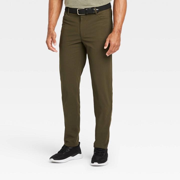 Men's Golf Pants - All In Motion Olive Green 30x30, Men's, Green Green