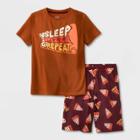 Boys' 2pc Pizza Short Sleeve Pajama Set - Cat & Jack Orange