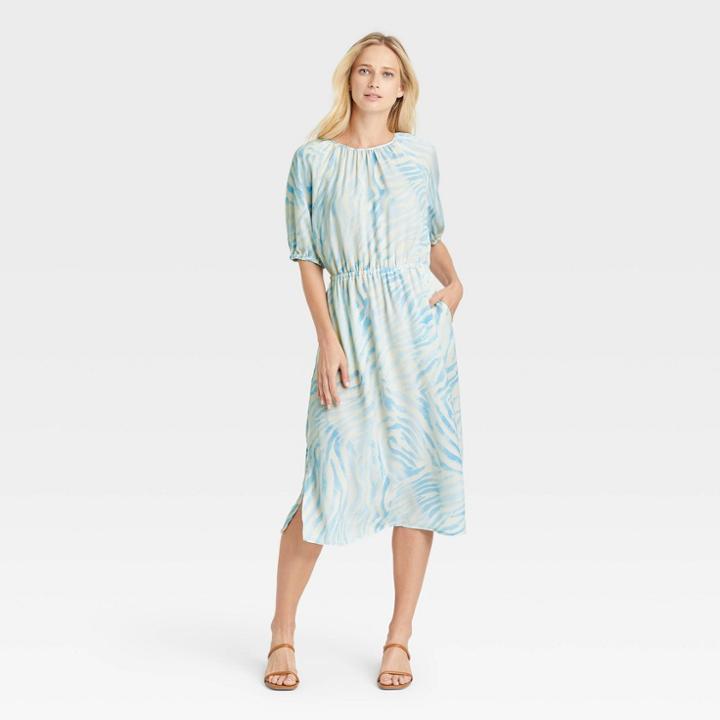 Women's Raglan Short Sleeve Dress - Who What Wear White Zebra