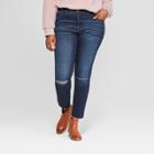 Target Women's Plus Size Distressed Skinny Jeans - Universal Thread Dark Wash