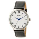Simplify The 2900 Men's Leather Strap Watch - Silver/charcoal, Charcoal Heather/silver