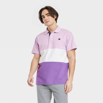 Houston White Adult Short Sleeve Polo Shirt - Purple Rugby