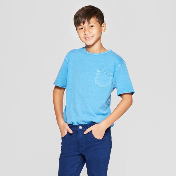 Boys' Burnout Wash Short Sleeve T-shirt - Cat & Jack Blue