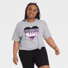 Ev Lgbt Pride Pride Gender Inclusive Adult Extended Size Asexual Flag Heart Short Sleeve Graphic T-shirt - Gray