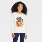 Girls' Halloween Long Sleeve T-shirt - Cat & Jack Cream