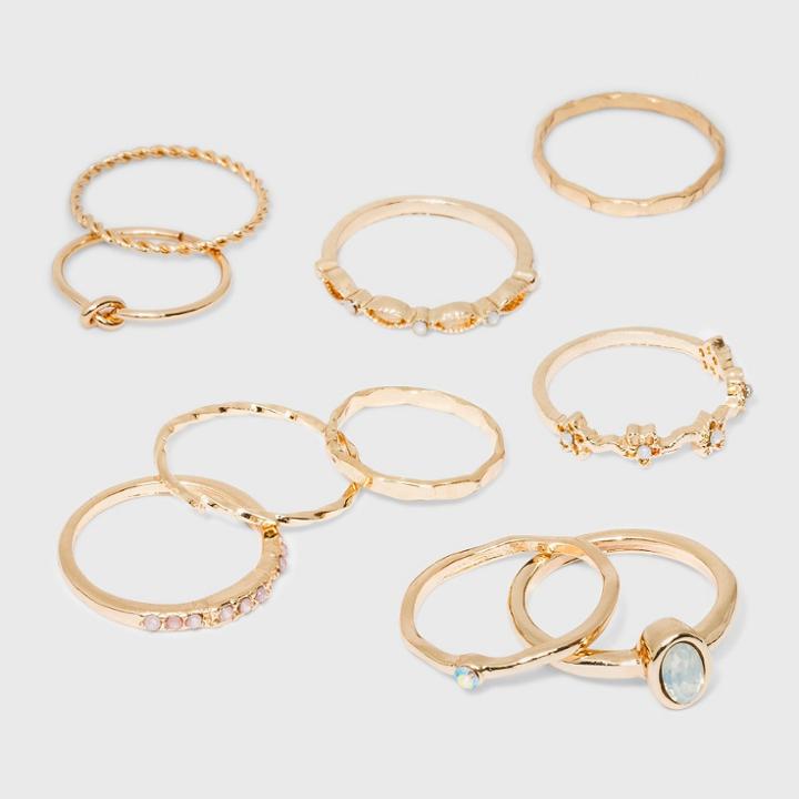 Mixed Stone And Band Ring Set 10ct - Wild Fable,