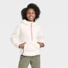 Girls' Sherpa Fleece 1/2 Zip Pullover Sweatshirt - All In Motion Cream