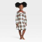 Toddler Holiday Tartan Plaid Flannel Matching Family Pajama Nightgown - Wondershop Cream