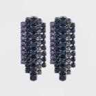 Rhinestones With Fringe Statement Earrings - A New Day Blue