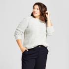 Women's Plus Size Cable Pullover Sweater - A New Day Gray