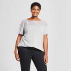 Women's Plus Size Short Sleeve Embellished T-shirt - Ava & Viv Heather Gray X
