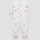 Carter's Just One You Baby Girls' Woodland Creatures Interlock Footed Pajama - Just One You Made By Carter's White/pink Newborn