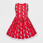 Girls' Disney Minnie Mouse Dress - Red 3 - Disney
