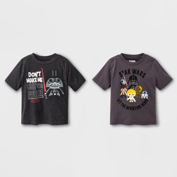 Toddler Boys' Star Wars 2pk Short Sleeve T - Shirt - Charcoal Heather