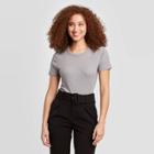 Women's Regular Fit Short Sleeve Crewneck T-shirt - A New Day Heather Gray Xs, Women's, Grey Gray