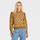 Women's Polka Dot Mock Turtleneck Pullover Sweater - Who What Wear Brown