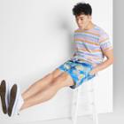 Men's Graphic T-shirt - Original Use Lilac Purple/striped