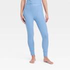 Women's Beautifully Soft Ribbed Legging Pajama Pants - Stars Above Blue