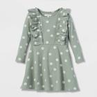 Grayson Collective Toddler Girls' Daisy Ribbed Ruffle Long Sleeve Dress -