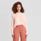 Women's Raglan Crewneck Pullover - A New Day Peach Xs, Women's, Pink