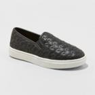 Girls' Anna Slip On Quilted Sneakers - Cat & Jack Black