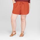 Women's Plus Size Pull-on Shorts - Universal Thread Orange