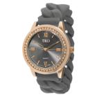 Target Women's Tko Rubber Chain Crystal Bezel Watch - Rose Gold/gray, Gray/rose Gold