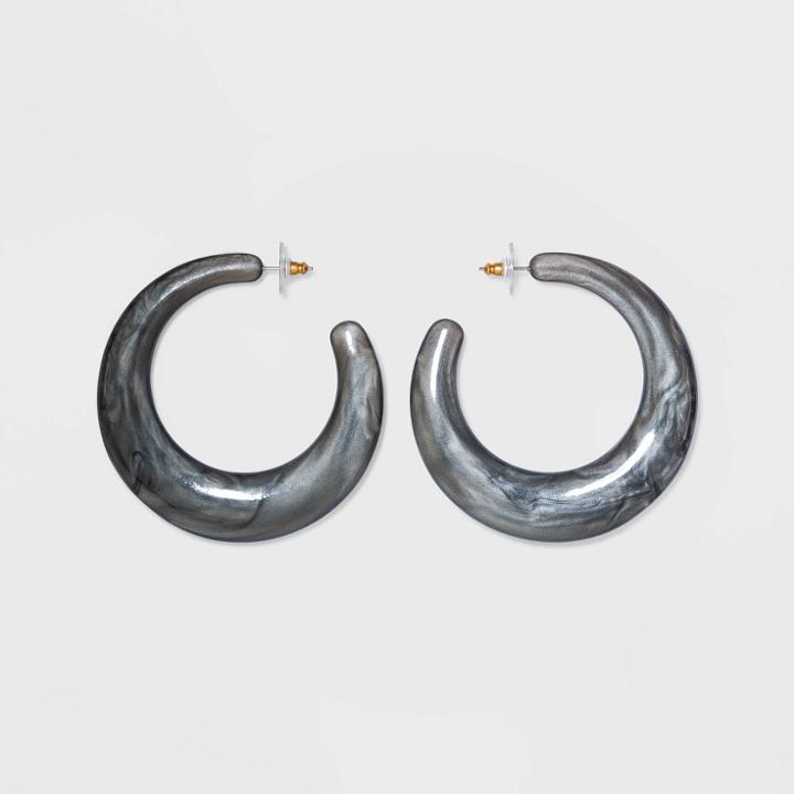 Sugarfix By Baublebar Monochrome Resin Hoop Earrings - Black, Women's