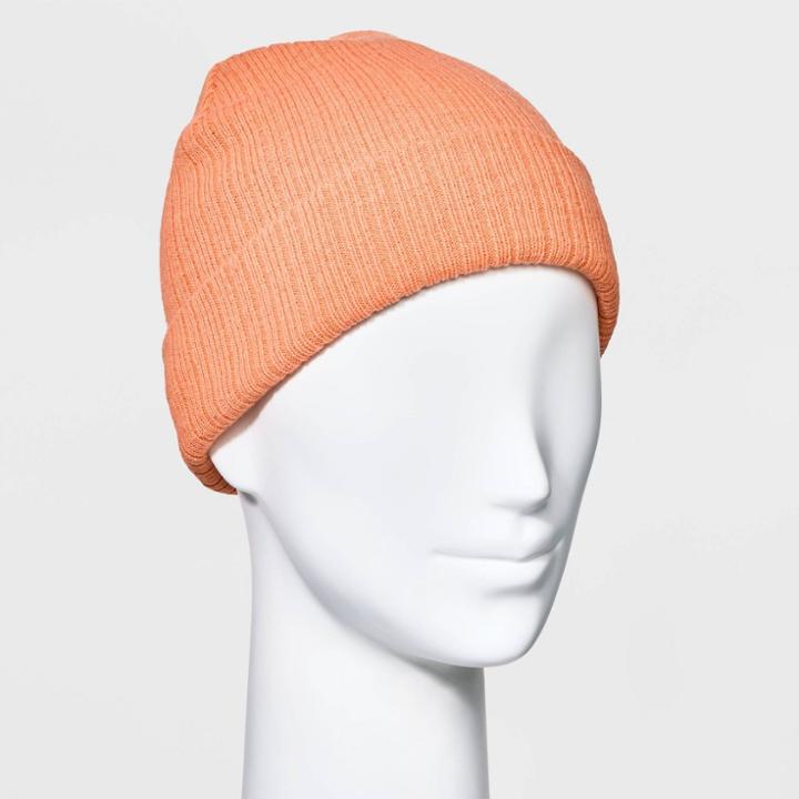 Women's Rib Beanie - Wild Fable Orange